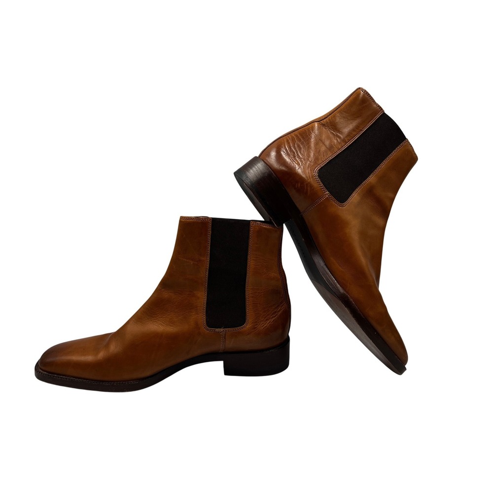 Ralph Lauren Collection Chelsea Boots Womens 8.5 Tan Brown Good Leather Italy